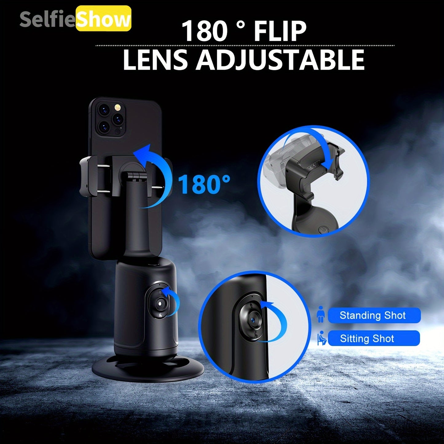 🤳 Trépied & Selfie Stick 360° LS SHOP – Suivi Automatique du Visage