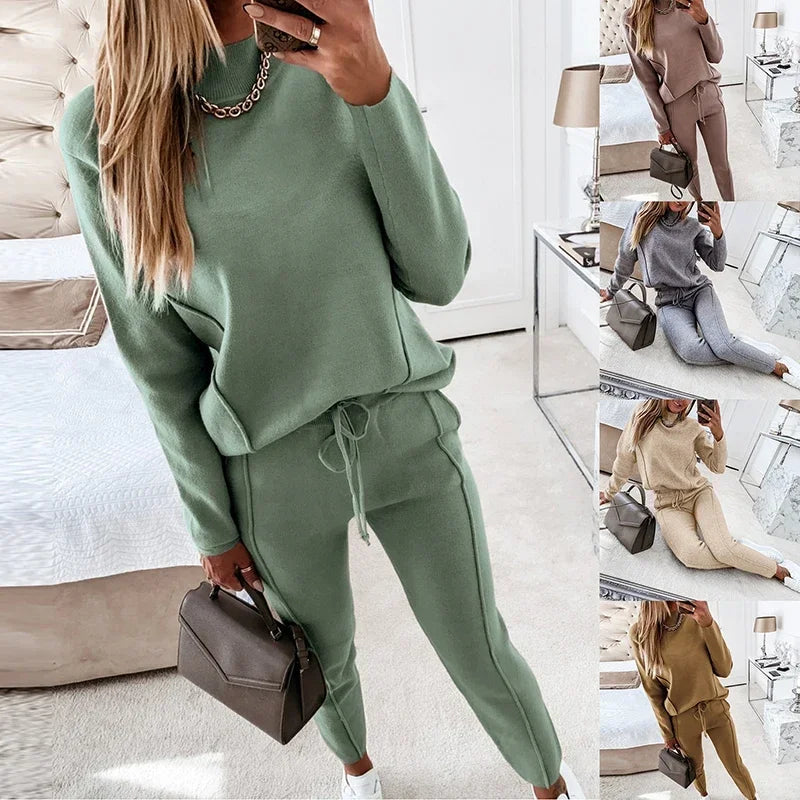 🍂 Ensemble Sport Femme Automne | Sweatshirt & Pantalon à Cordons Confortable et Tendance 🍂