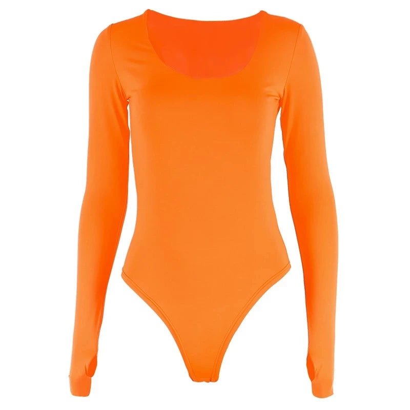 🔥 Bodysuit Femme Sexy Néon Orange 🔥