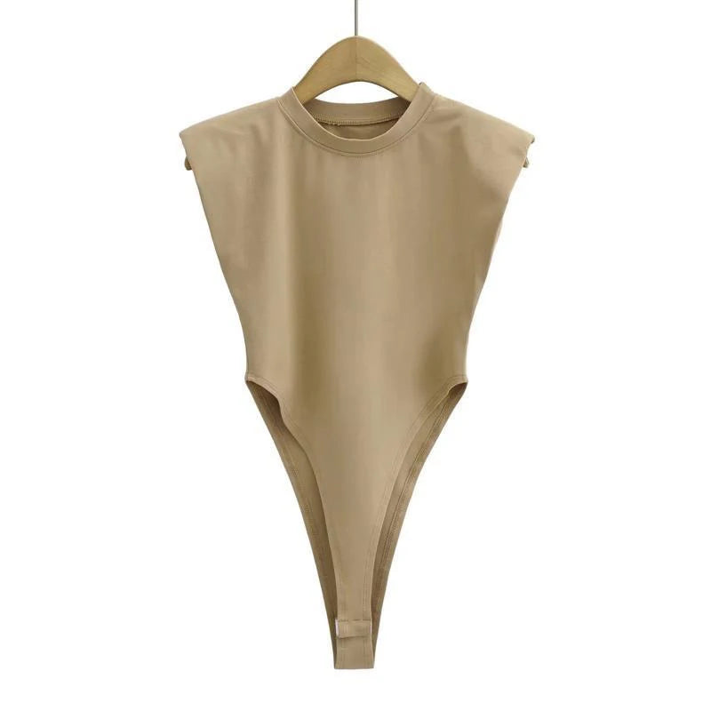 "Body sexy femme – été, une pièce, bodycon ajusté, épaules rembourrées, sans manches, noir ou blanc" ✅