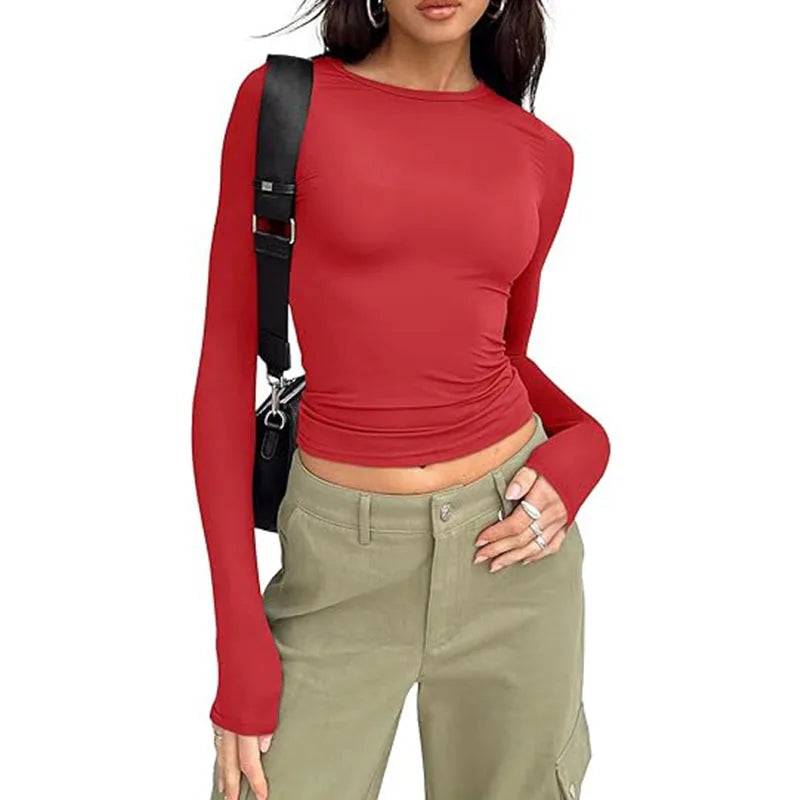 T-shirt Femme Toutes Saisons – Manches Longues, Coupe Slim