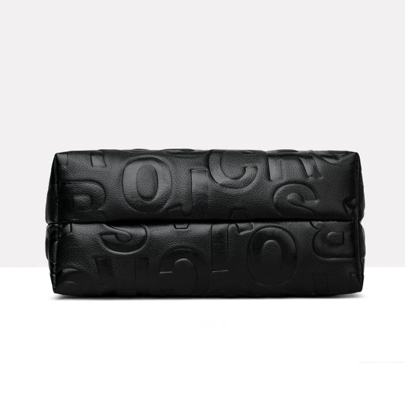 Sac à Main pour Femmes – Grande Capacité, PU Cuir avec Lettre Gravée, Bandoulière Style Designer, Sac à Épaule et Crossbody