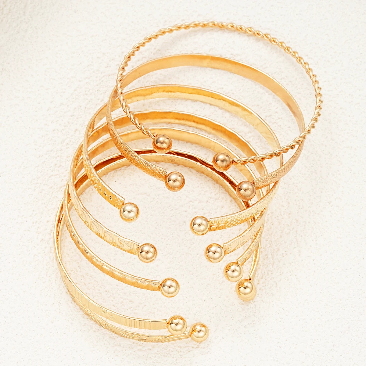 Lot de 7 Bracelets Punk – Femme Doré