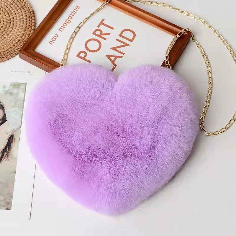 "Sac Femme en Peluche – Chaîne Épaule, Idéal en Soirée"