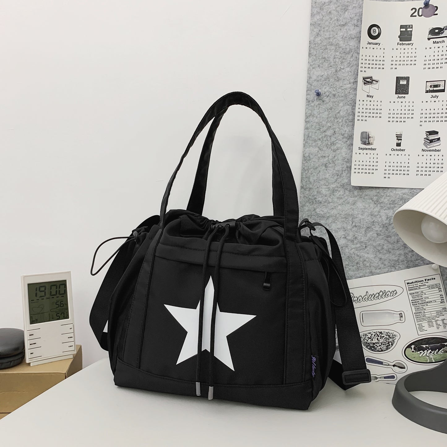 « LS-SHOP ⭐ Sac à Cordon Femme – Grand Format, Léger, Motif Étoiles | Sac à Épaule Casual & Voyage | ls-shop-sac-etoiles »