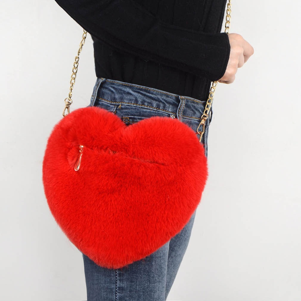 "Sac Femme en Peluche – Chaîne Épaule, Idéal en Soirée"