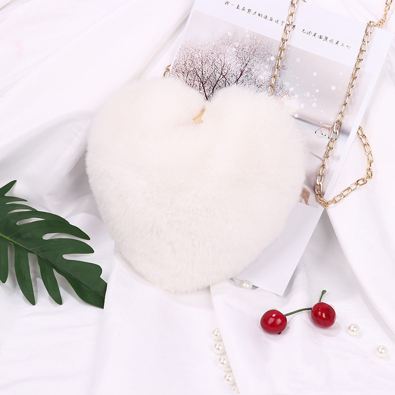 "Sac Femme en Peluche – Chaîne Épaule, Idéal en Soirée"