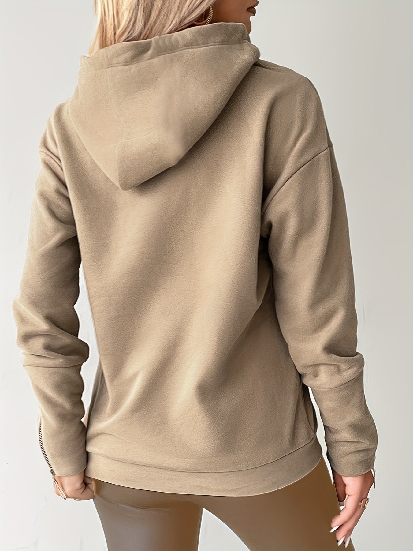LS SHOP – Sweat à Capuche Douillet avec Pompons pour Femme | Pull Zippé Décontracté Automne/Hiver