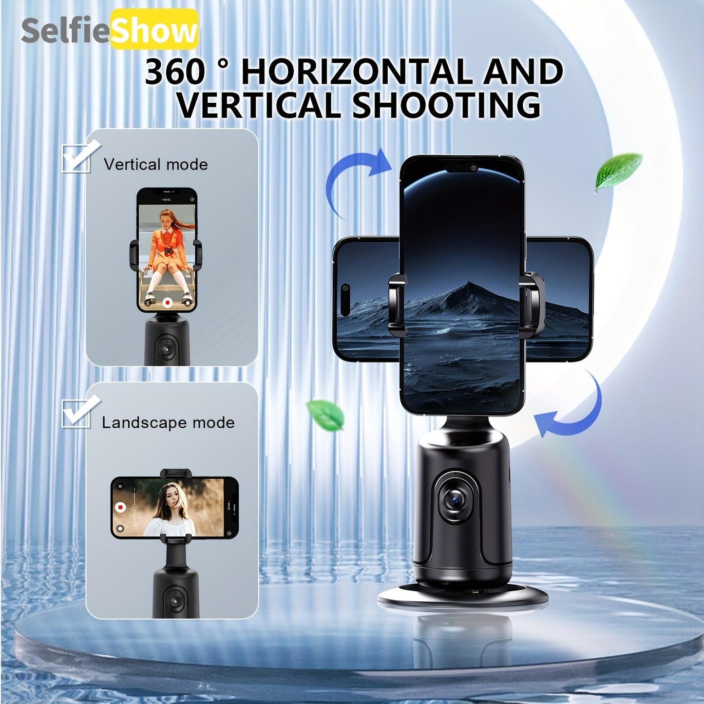 🤳 Trépied & Selfie Stick 360° LS SHOP – Suivi Automatique du Visage