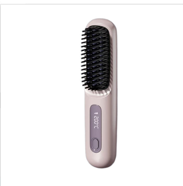 LS SHOP – Brosse Lissante et Boucleuse Sans Fil 2-en-1 | Chauffe Rapide, USB Portable