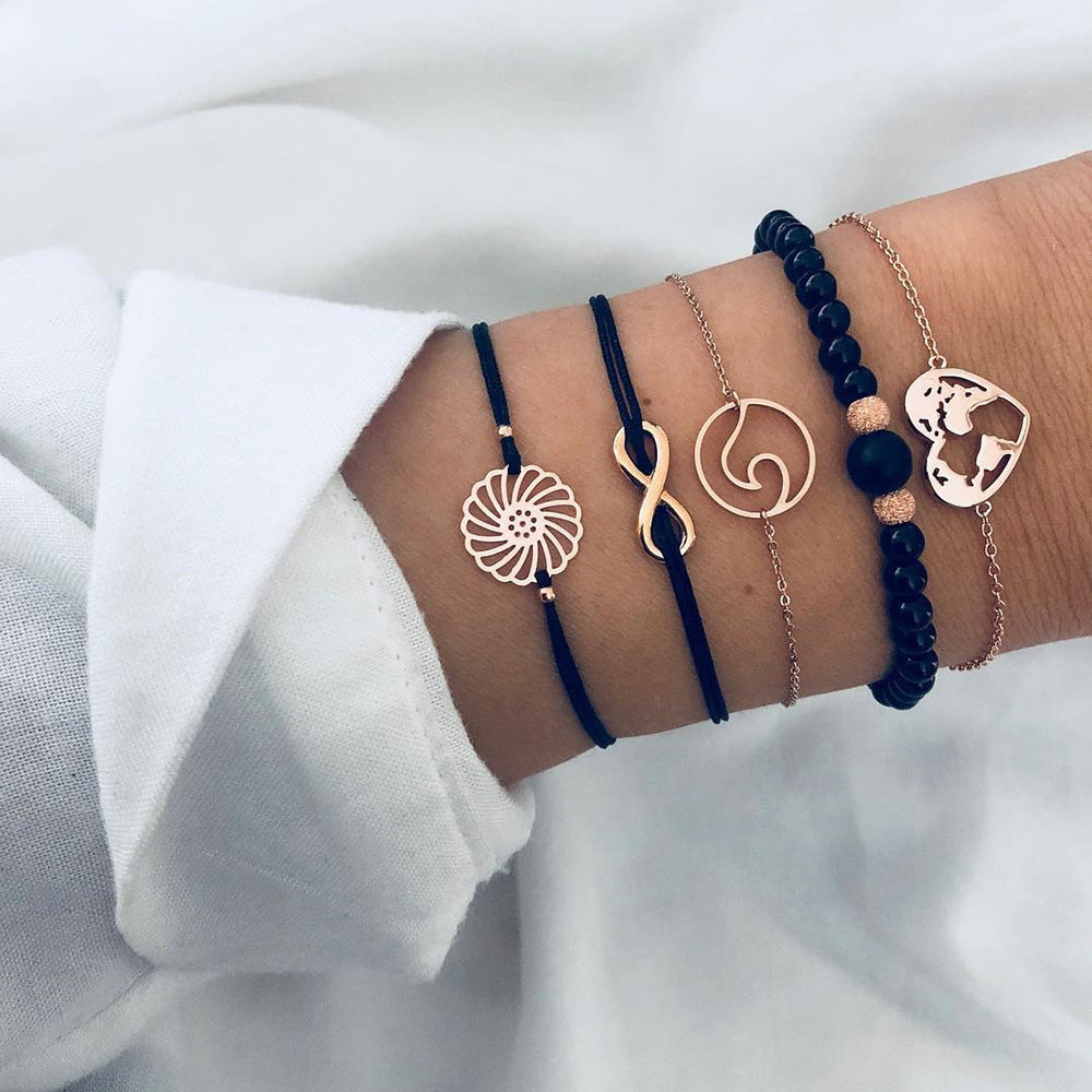 "Bracelets & Bangles Bohème Femme – Ensemble Vintage Perles & Charms Boho"