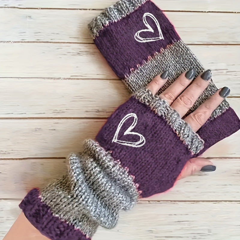 « LS-SHOP ❄️ Gants Femme Sans Doigts – Broderie Cœur, Couleurs Retro, Chauds & Fashion Automne/Hiver | ls-shop-gants-femme »