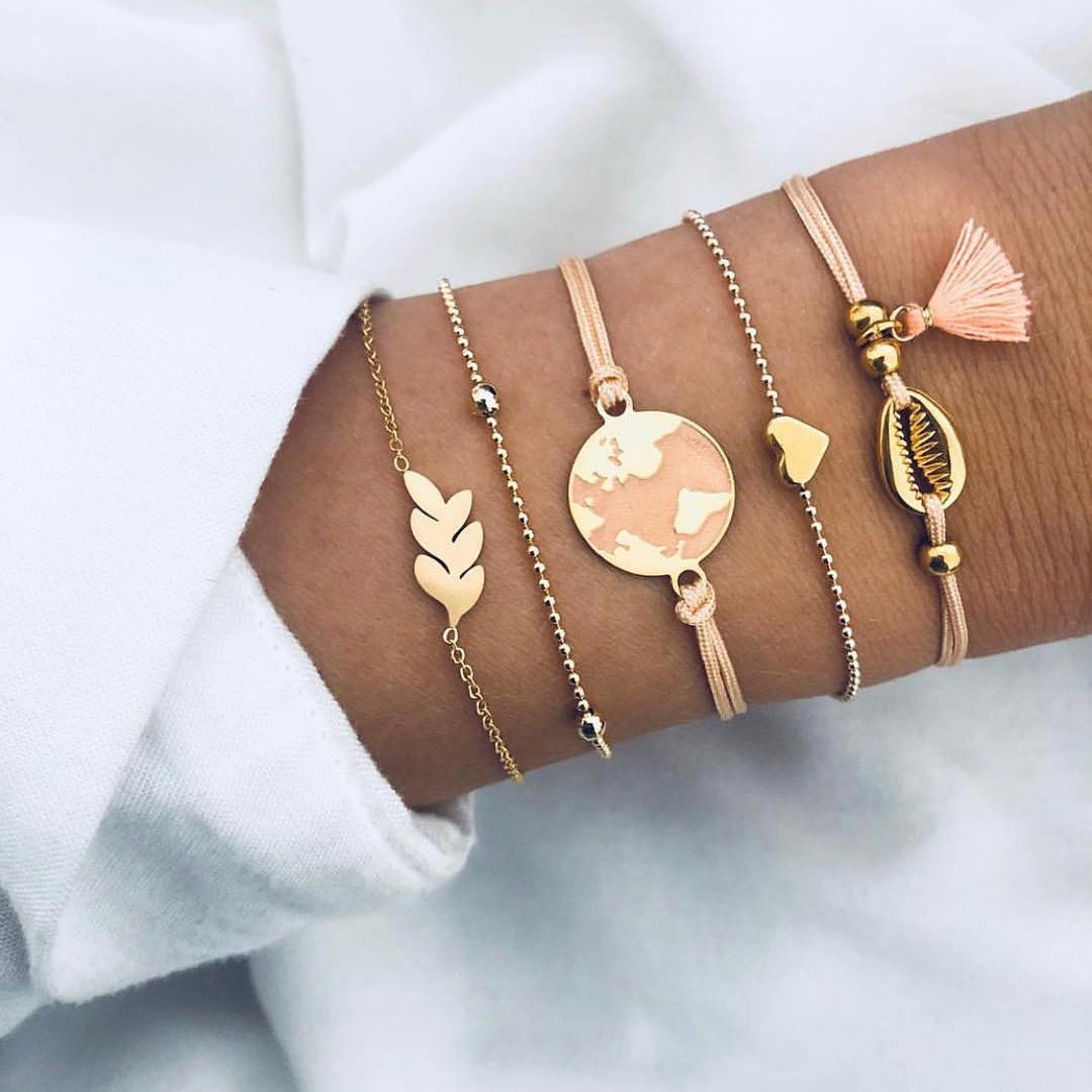"Bracelets & Bangles Bohème Femme – Ensemble Vintage Perles & Charms Boho"