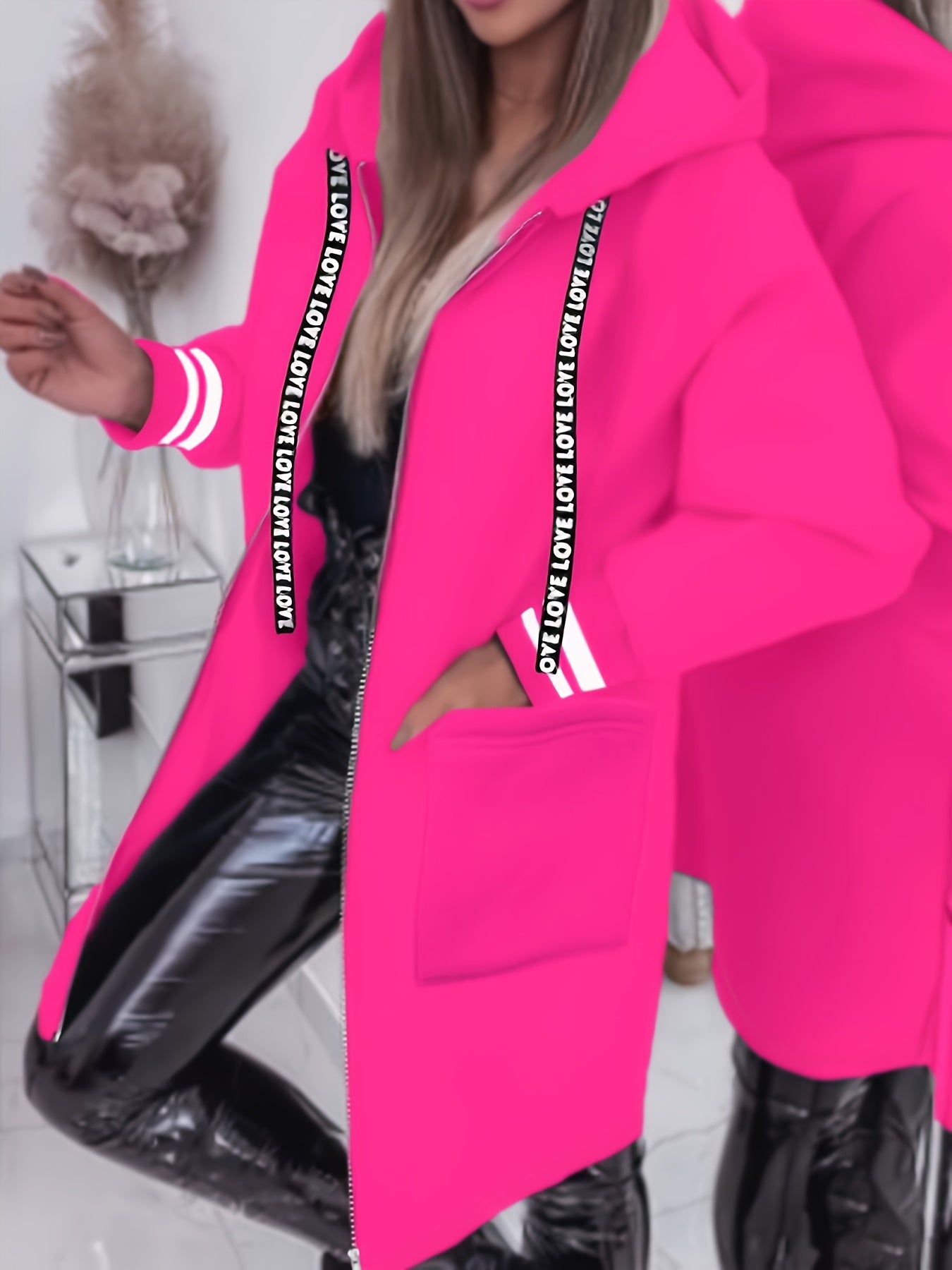 « LS-SHOP 🌿 Veste à Capuche Femme – Zip, Poches et Cordons | Casual Printemps/Automne | ls-shop-veste-capuche »