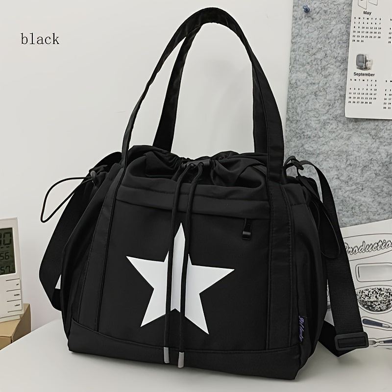 « LS-SHOP ⭐ Sac à Cordon Femme – Grand Format, Léger, Motif Étoiles | Sac à Épaule Casual & Voyage | ls-shop-sac-etoiles »