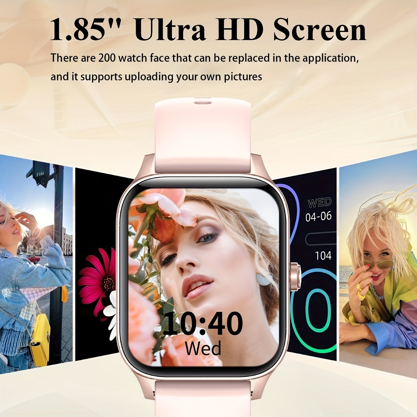 📱 LS Shop – Montre Connectée HD 1,85” 🕒 | Assistant Vocal IA 🎤, Appels & Messages 📩, Musique 🎵, Caméra à Distance 📸, Rappel Sédentarité ⏰ +100 Fonctions