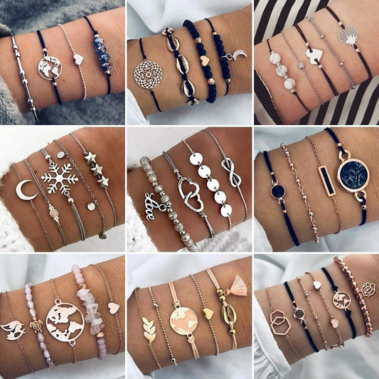 "Bracelets & Bangles Bohème Femme – Ensemble Vintage Perles & Charms Boho"