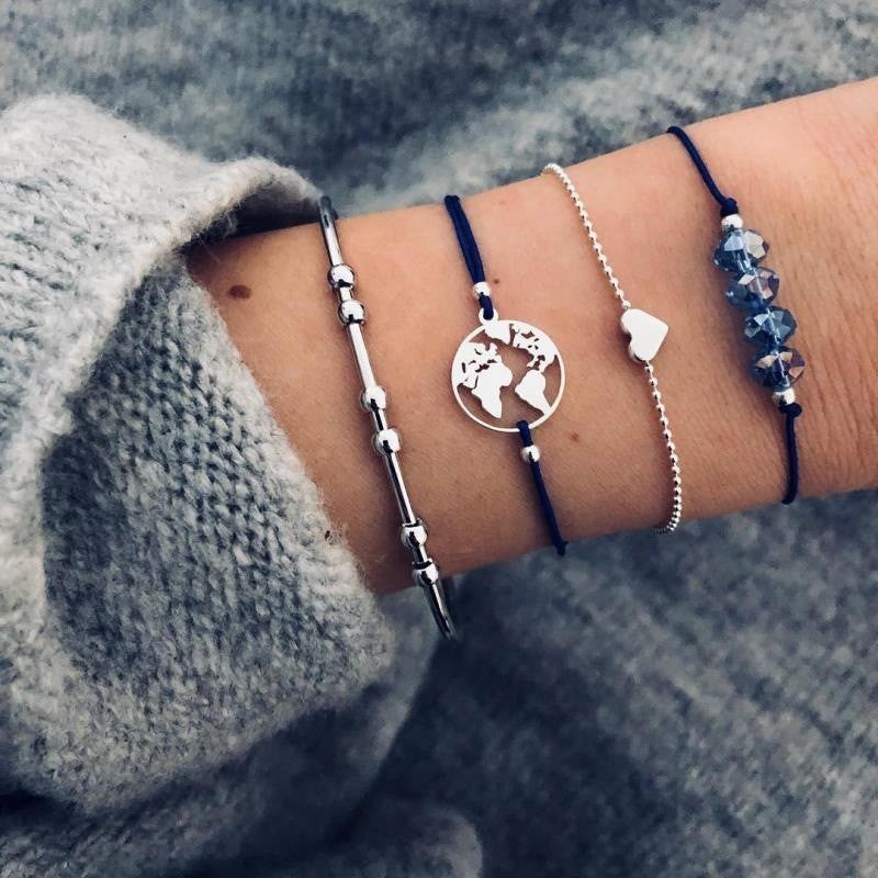 "Bracelets & Bangles Bohème Femme – Ensemble Vintage Perles & Charms Boho"