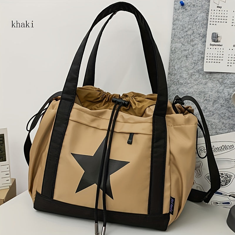 « LS-SHOP ⭐ Sac à Cordon Femme – Grand Format, Léger, Motif Étoiles | Sac à Épaule Casual & Voyage | ls-shop-sac-etoiles »