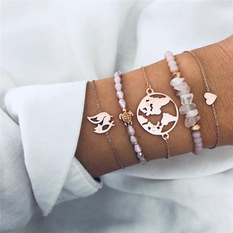 "Bracelets & Bangles Bohème Femme – Ensemble Vintage Perles & Charms Boho"
