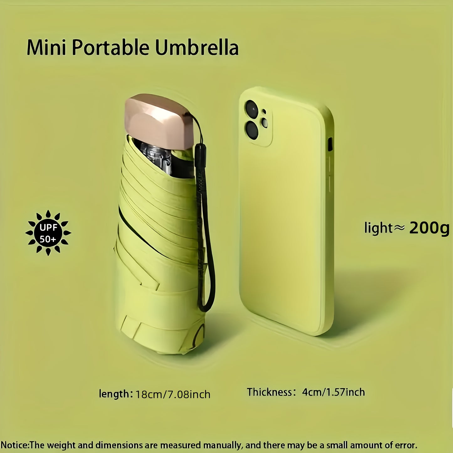 🌂 LS SHOP – Parapluie Ultra-Léger Mini Pliable – 6 Couleurs, Protection UV & Anti-Vent