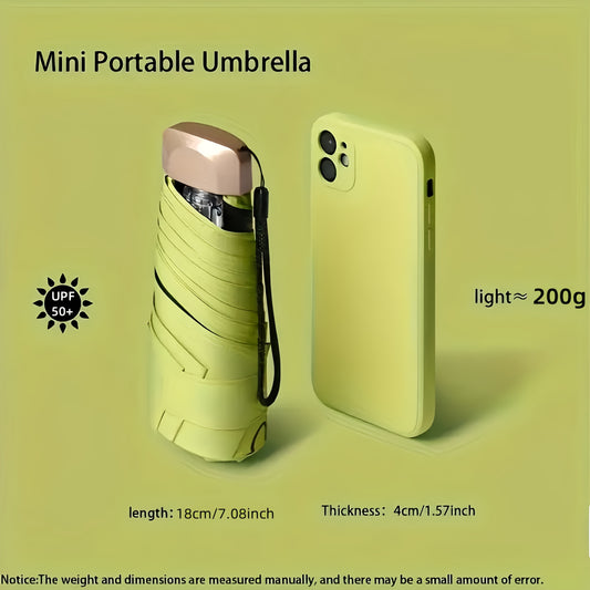 🌂 LS SHOP – Parapluie Ultra-Léger Mini Pliable – 6 Couleurs, Protection UV & Anti-Vent