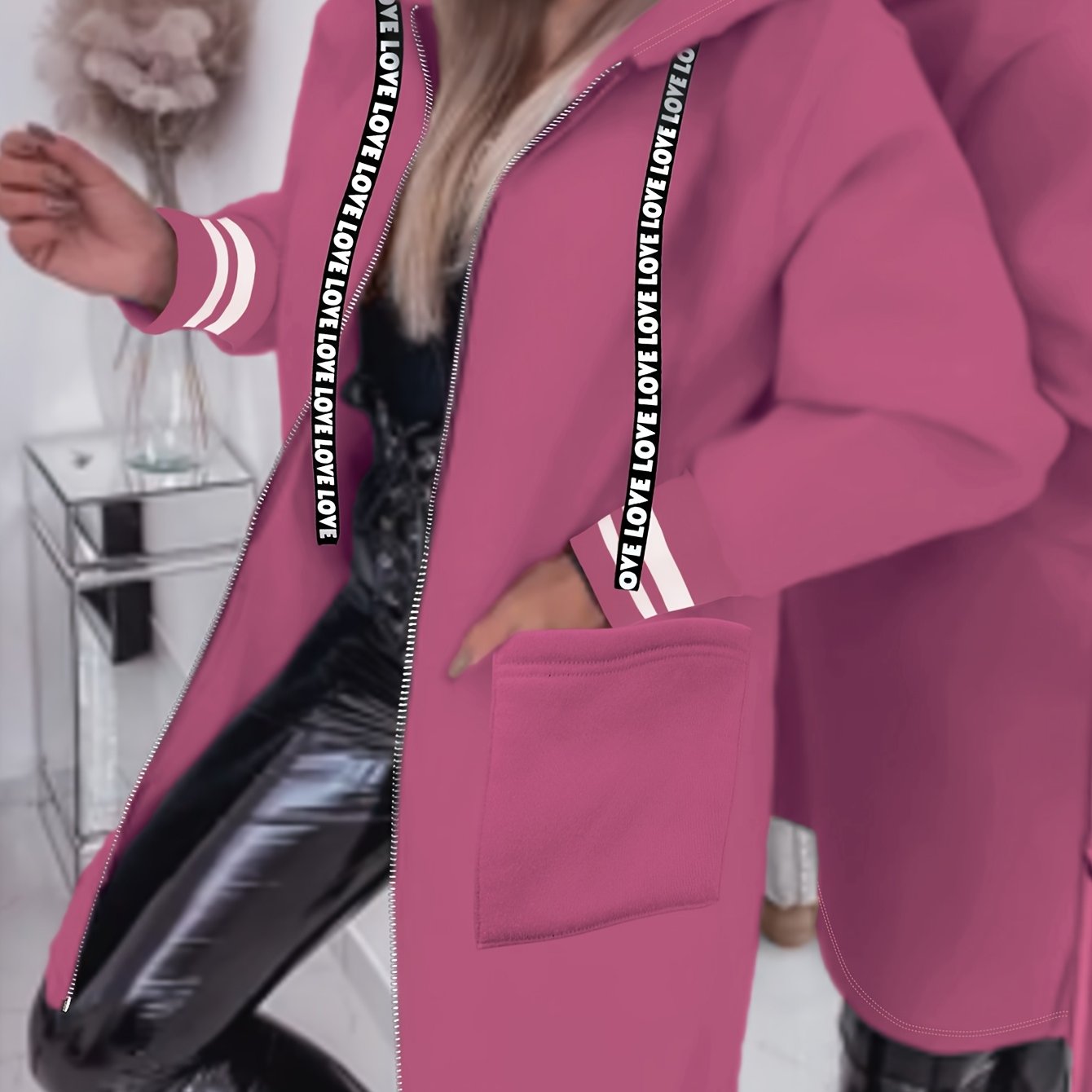 « LS-SHOP 🌿 Veste à Capuche Femme – Zip, Poches et Cordons | Casual Printemps/Automne | ls-shop-veste-capuche »