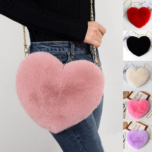 "Sac Femme en Peluche – Chaîne Épaule, Idéal en Soirée"