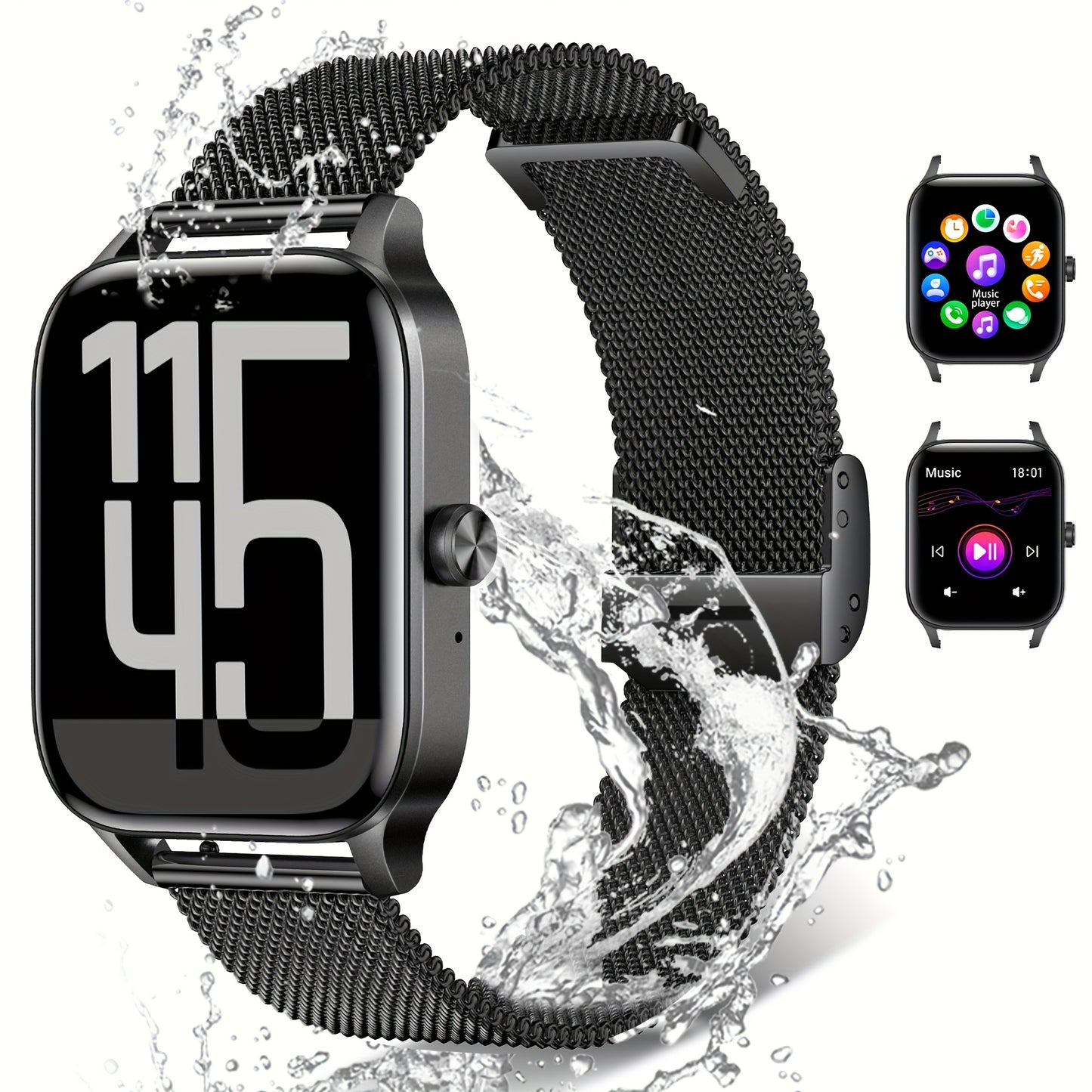 📱 LS Shop – Montre Connectée HD 1,85” 🕒 | Assistant Vocal IA 🎤, Appels & Messages 📩, Musique 🎵, Caméra à Distance 📸, Rappel Sédentarité ⏰ +100 Fonctions