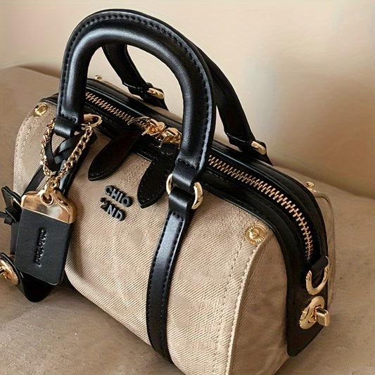 👜 LS SHOP – Sac à Main Beige Élégant pour Femme – Zippé, Bandoulière Amovible & Chic