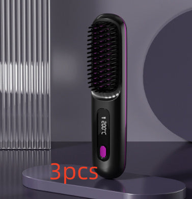 LS SHOP – Brosse Lissante et Boucleuse Sans Fil 2-en-1 | Chauffe Rapide, USB Portable