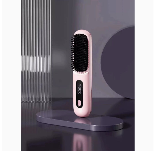 LS SHOP – Brosse Lissante et Boucleuse Sans Fil 2-en-1 | Chauffe Rapide, USB Portable