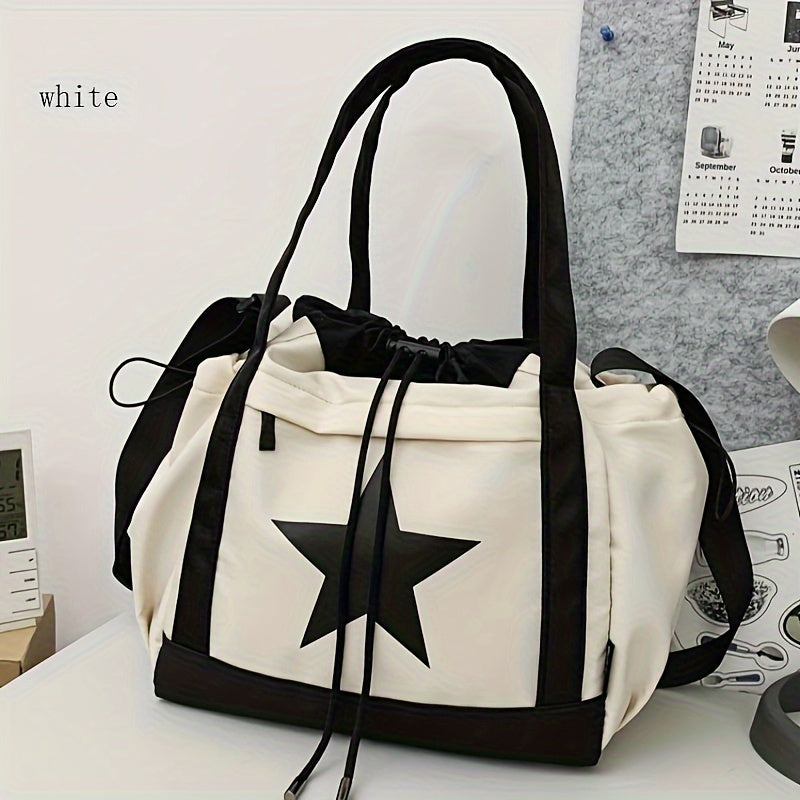 « LS-SHOP ⭐ Sac à Cordon Femme – Grand Format, Léger, Motif Étoiles | Sac à Épaule Casual & Voyage | ls-shop-sac-etoiles »
