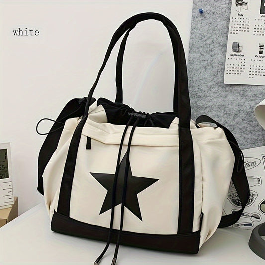 « LS-SHOP ⭐ Sac à Cordon Femme – Grand Format, Léger, Motif Étoiles | Sac à Épaule Casual & Voyage | ls-shop-sac-etoiles »