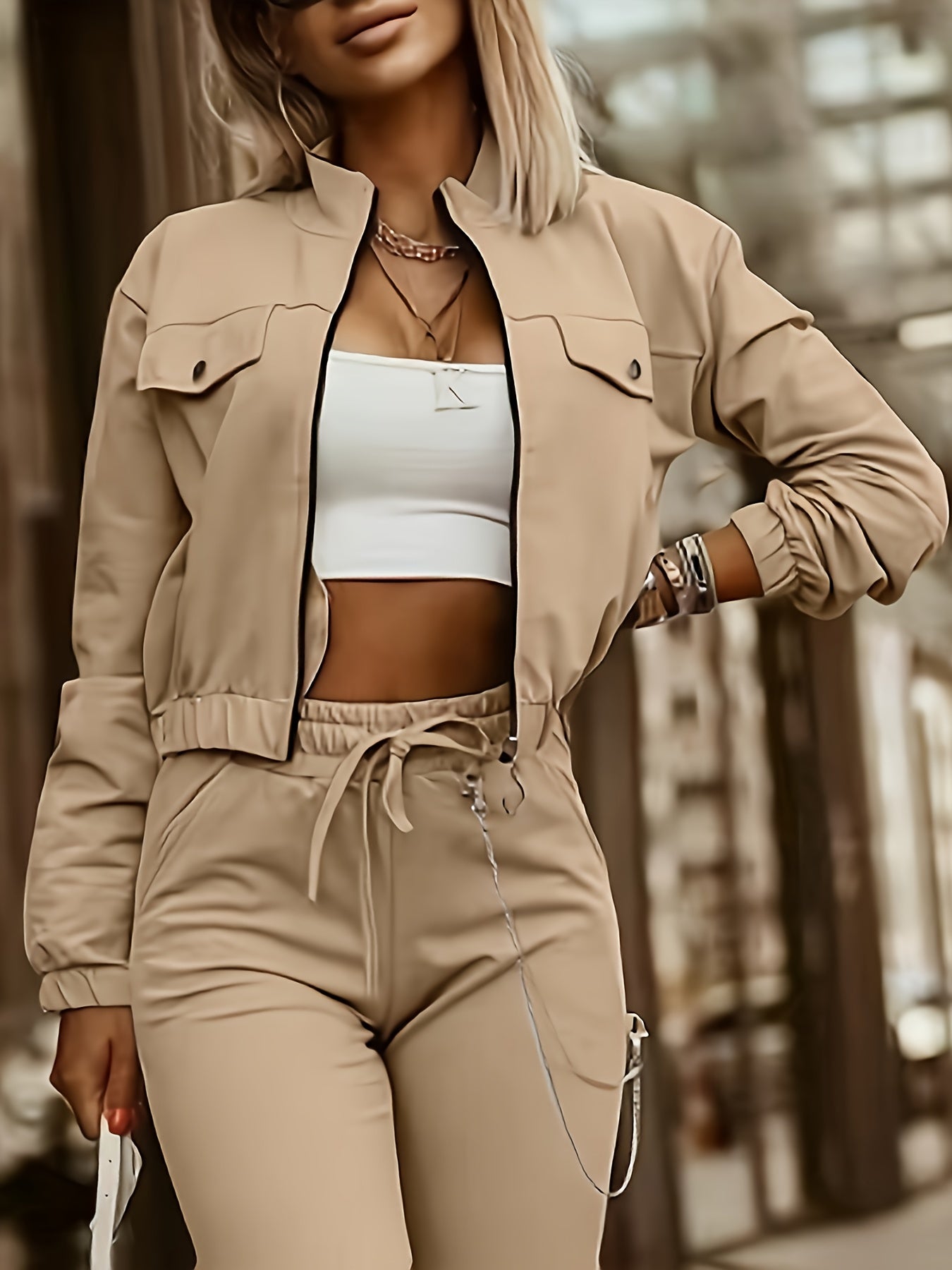 LS SHOP – Ensemble Décontracté Femme | Haut à Manches Longues et Pantalon en Polyester