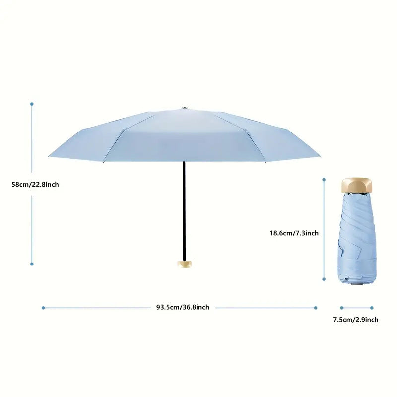 🌂 LS SHOP – Parapluie Ultra-Léger Mini Pliable – 6 Couleurs, Protection UV & Anti-Vent