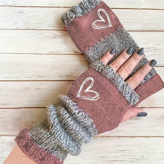 « LS-SHOP ❄️ Gants Femme Sans Doigts – Broderie Cœur, Couleurs Retro, Chauds & Fashion Automne/Hiver | ls-shop-gants-femme »