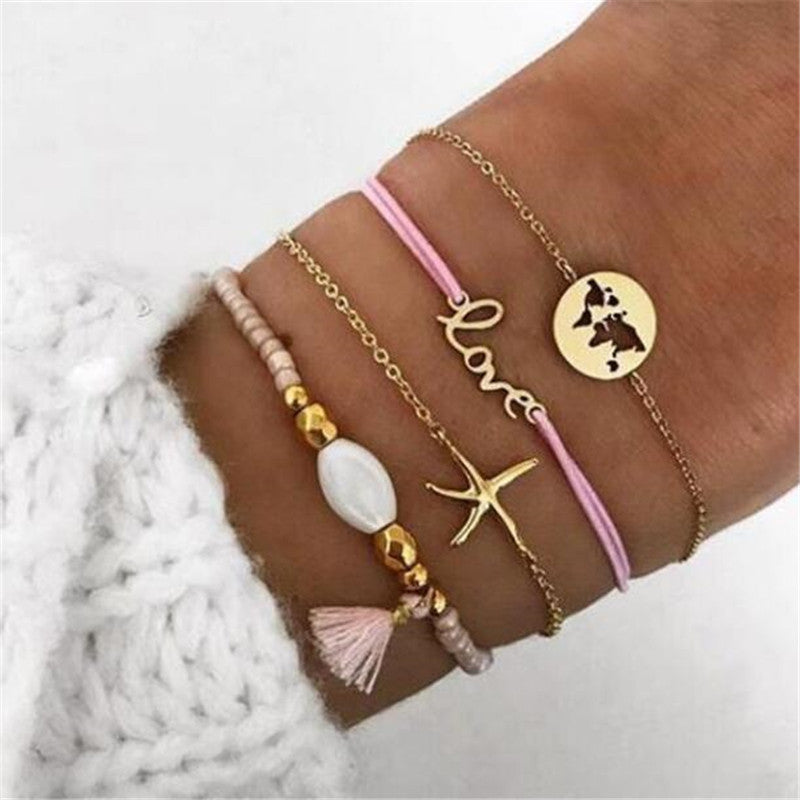 "Bracelets & Bangles Bohème Femme – Ensemble Vintage Perles & Charms Boho"