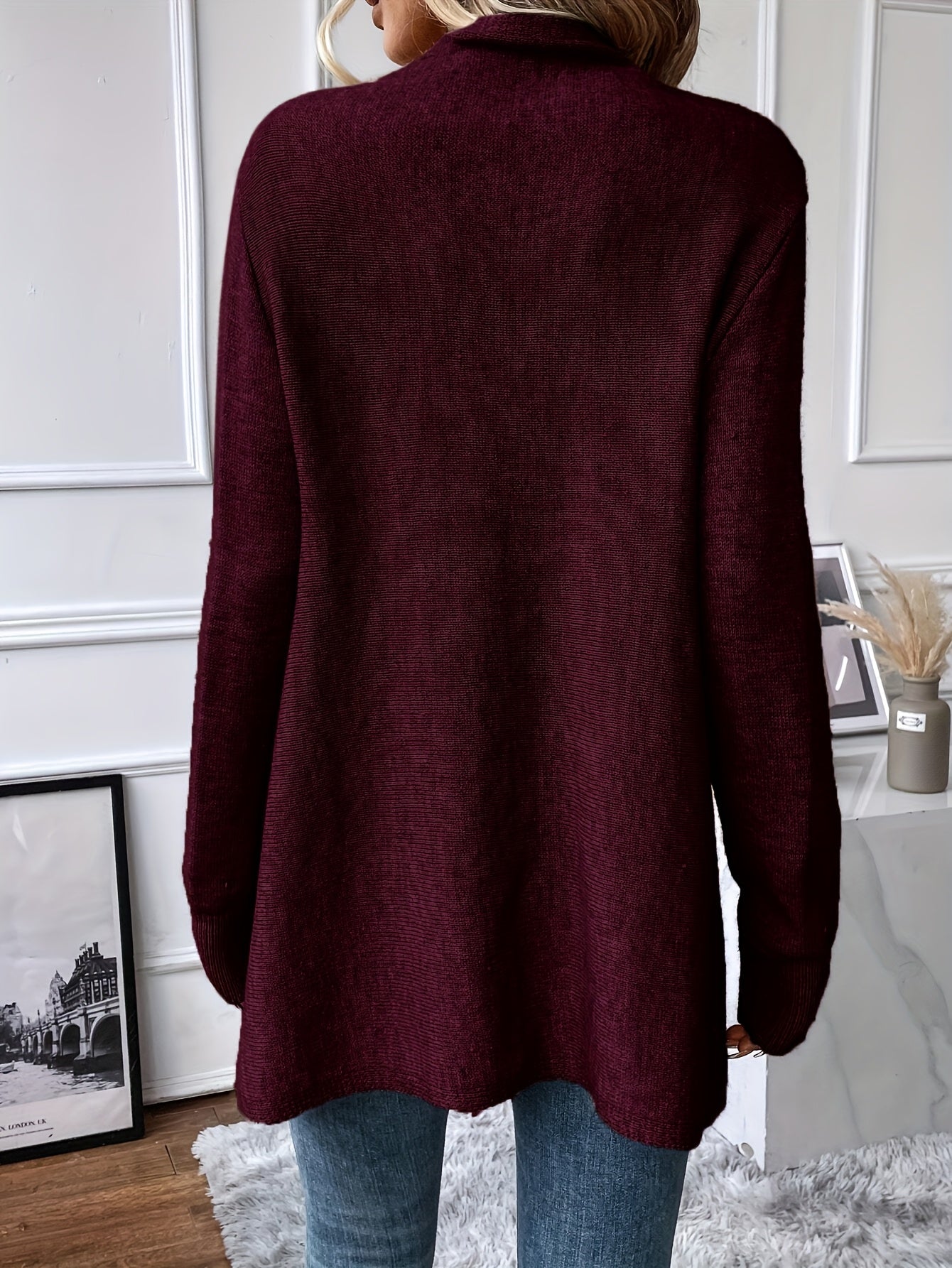 « LS-SHOP 🍂 Cardigan Femme Marron Élégant – Châle à Franges et Ourlet Volanté, Confortable Automne/Hiver | Style Casual & Cozy | ls-shop-cardigan-franges »