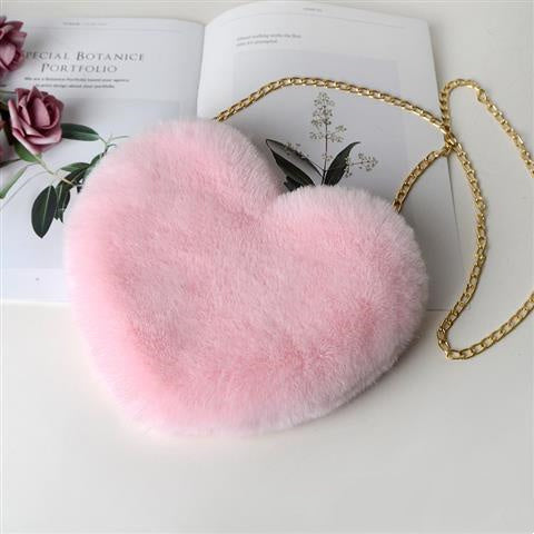 "Sac Femme en Peluche – Chaîne Épaule, Idéal en Soirée"