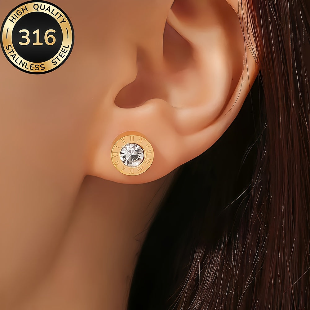 Boucles d’Oreilles Femme – Puces Dorées Acier Inoxydable Anti-Allergie ✨💛