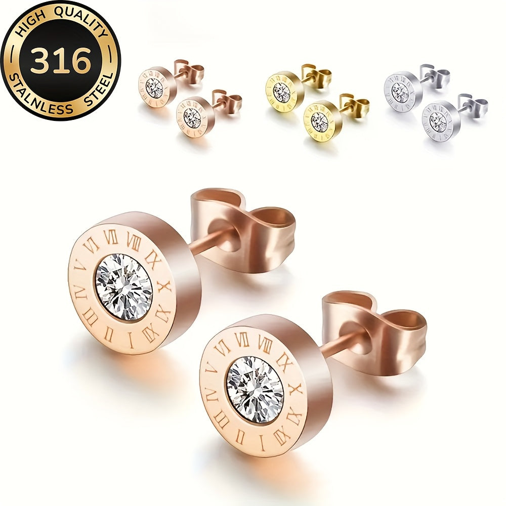 Boucles d’Oreilles Femme – Puces Dorées Acier Inoxydable Anti-Allergie ✨💛