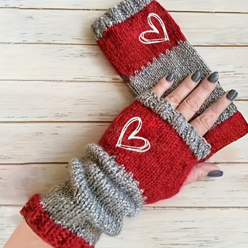 « LS-SHOP ❄️ Gants Femme Sans Doigts – Broderie Cœur, Couleurs Retro, Chauds & Fashion Automne/Hiver | ls-shop-gants-femme »