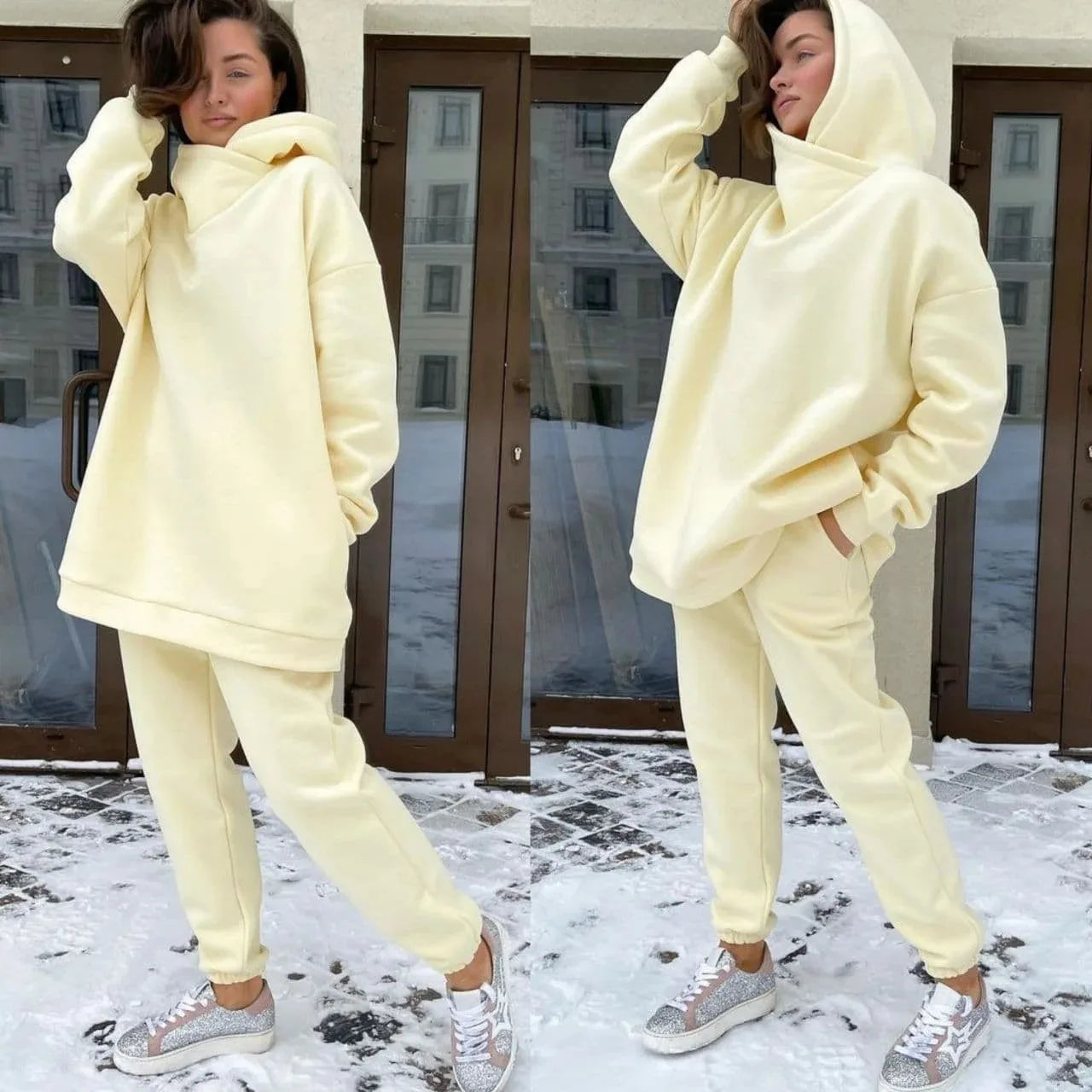❄️ Ensemble Femme Hiver – Confort & Style Hoodie Sweatshirts Long Pant