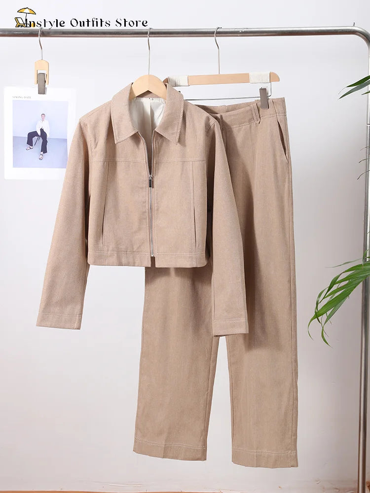 ✨ Ensemble Streetwear Femme 2025 – Crop Top & Pantalon Lin-Coton, Style Décontracté ✨