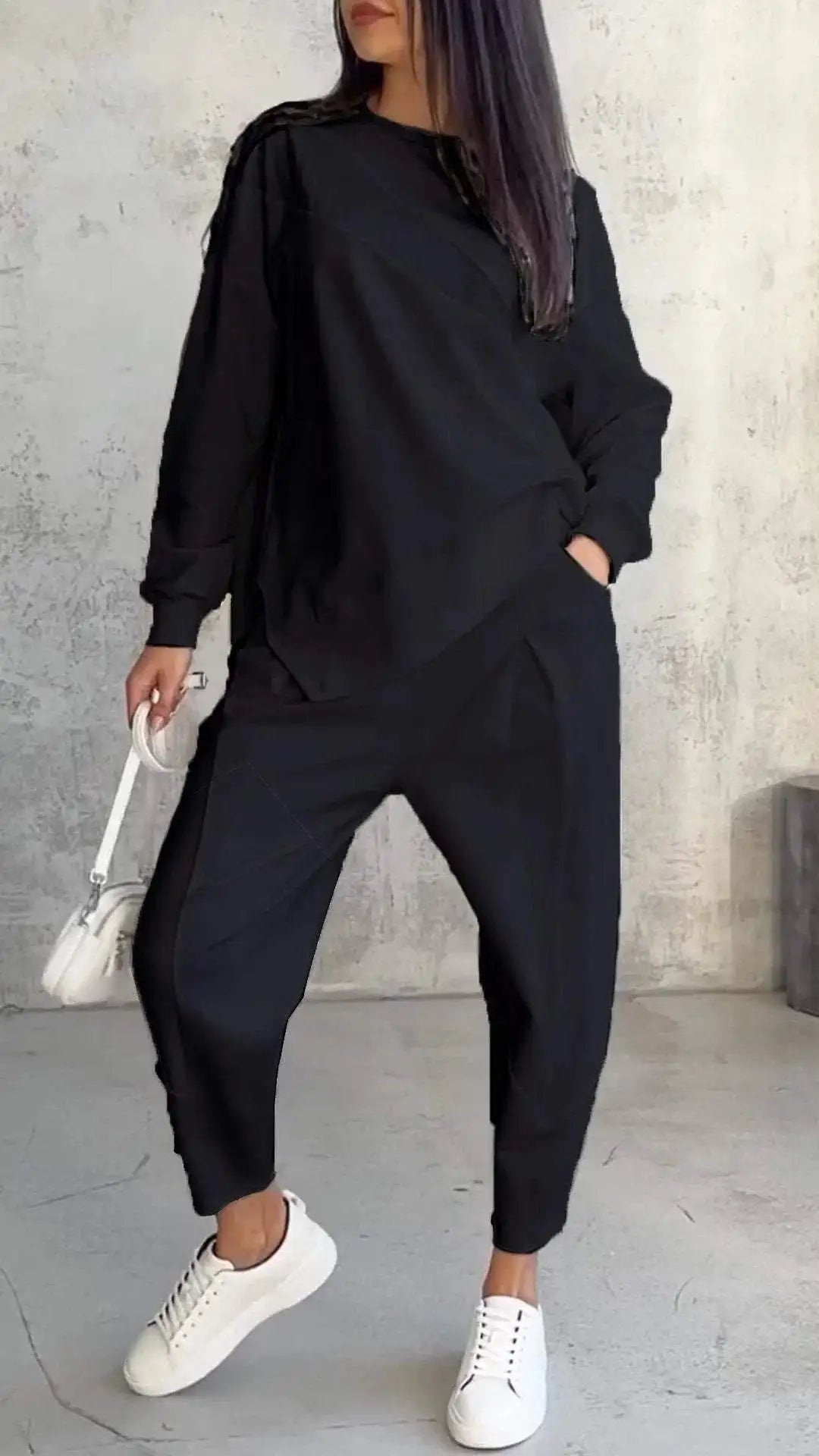 🍁 Pull Oversize Femme à Manches Longues | Ensemble Casual Automne/Hiver 🍁
