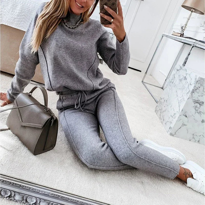 🍂 Ensemble Sport Femme Automne | Sweatshirt & Pantalon à Cordons Confortable et Tendance 🍂