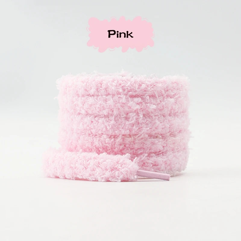 "Lacets ronds en peluche 1 cm – 1 paire, pour sneakers et chaussures plates, casual, disponibles en 80/100/120/140/160 cm" ✅