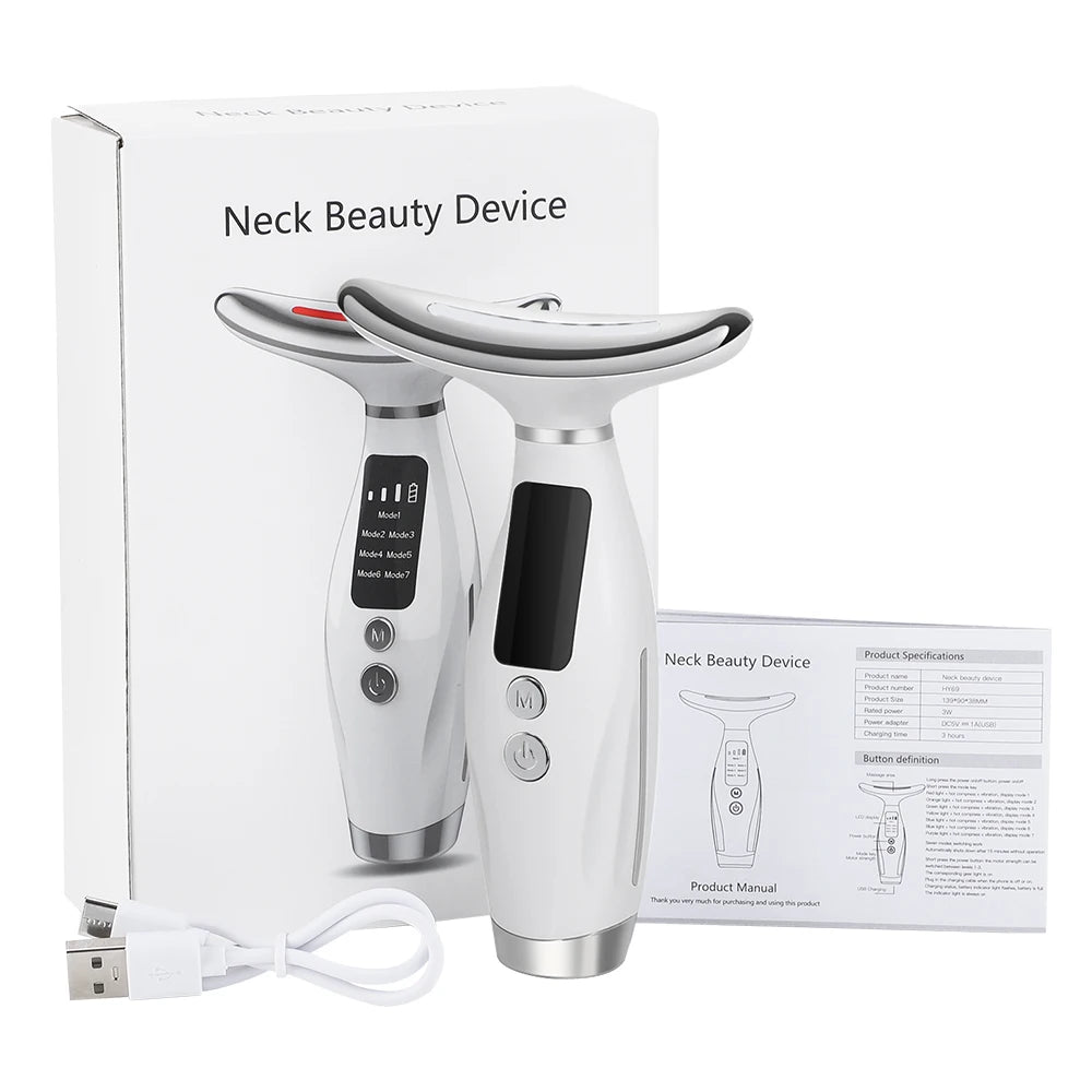 Appareil de Beauté Visage & Cou – Massage Vibrant, Lifting & Soin à Domicile