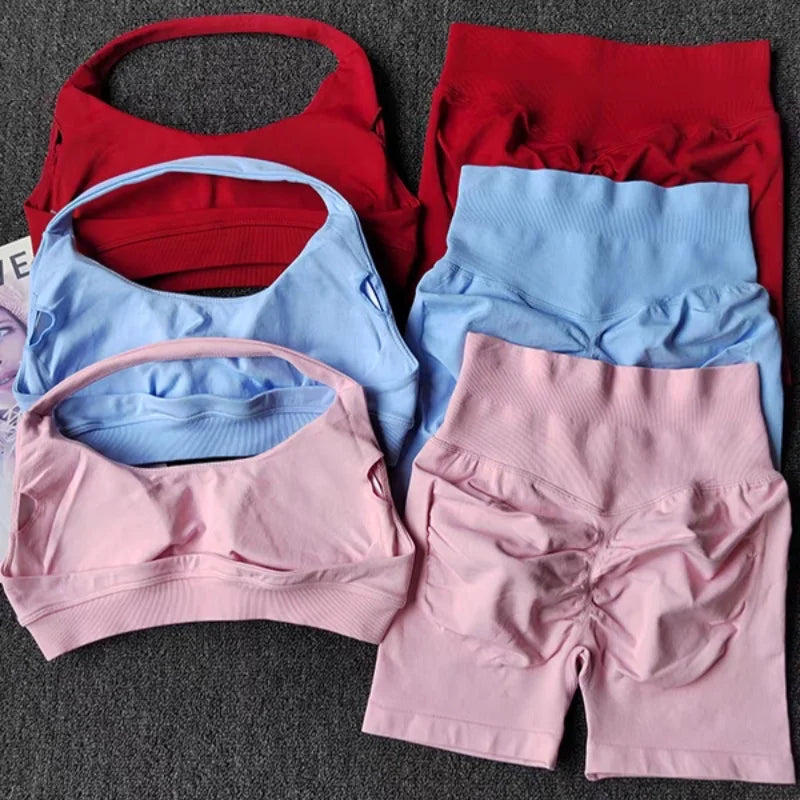 2 Pieces Yoga Suit – Ensemble Brassière & Short Seamless